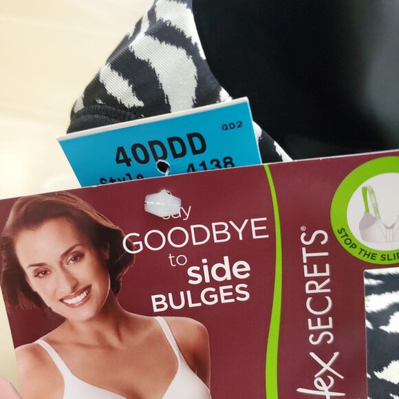 Playtex Side-smoothing Underwire Bra Zebra Print Size 40DDD - Picture 12 of 13